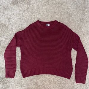 H&M chunky knit oversized maroon sweater